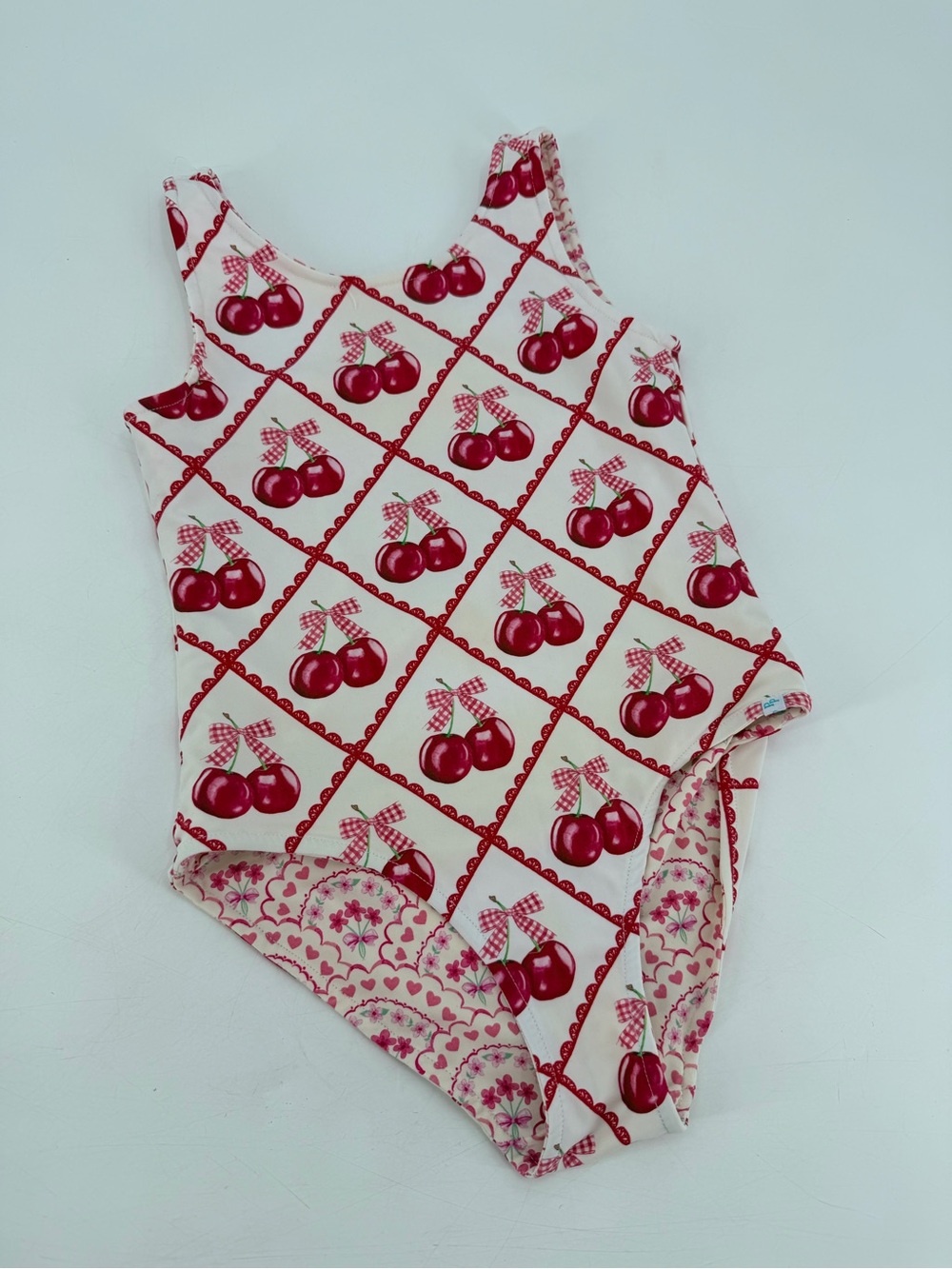 Posh Peanut Girls Reversible Cherry Swimsuit Swim Kids 8